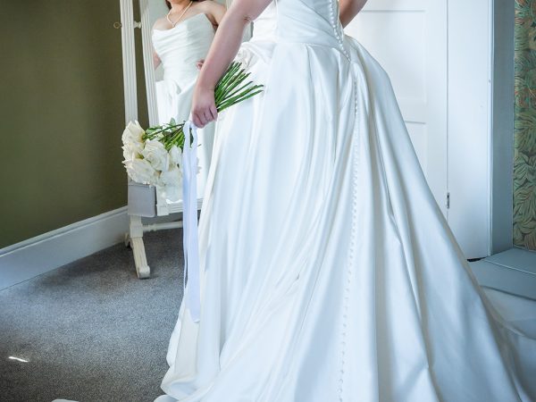 Adam and Abbey’s wedding at Tottington Manor – bride in her wedding dress