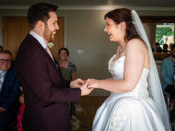 Adam and Abbey’s wedding at Tottington Manor – exchanging vows