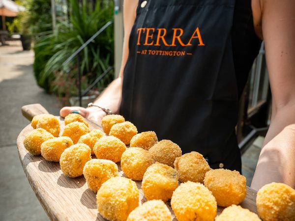 Adam and Abbey’s wedding at Tottington Manor – canapés served by Terra