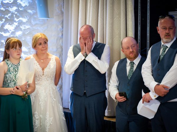 Holly and Andy’s wedding at Field Place – a laugh during the speeches