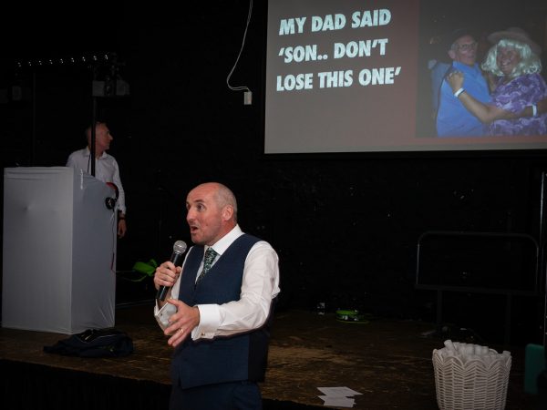 Holly and Andy’s wedding at Field Place – groom giving his speech
